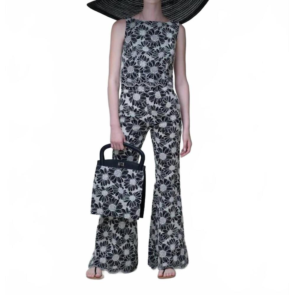 NEW MAISON ZOULIAS spring lace crop top in black